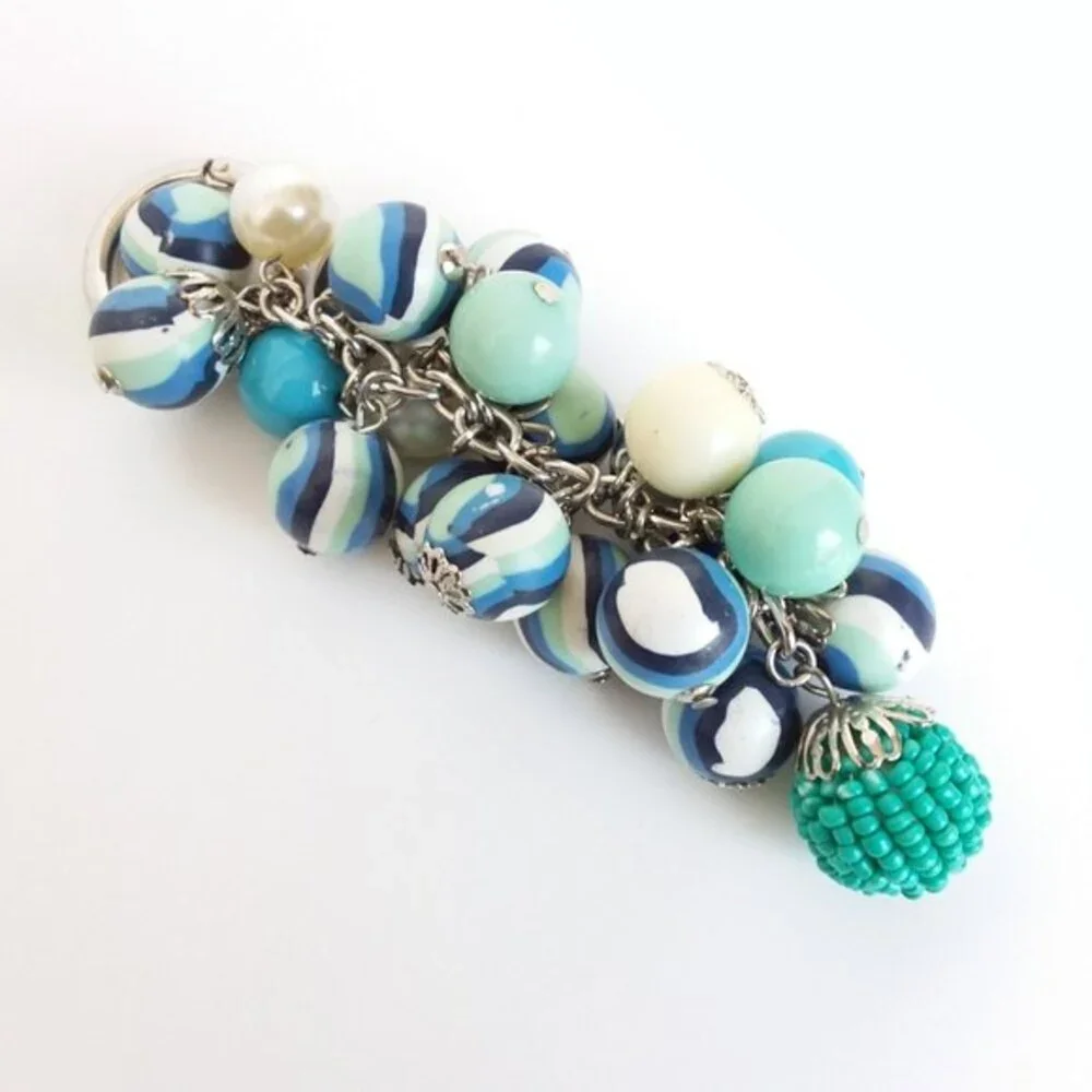 Blue Silver-tone Purse Key Charm